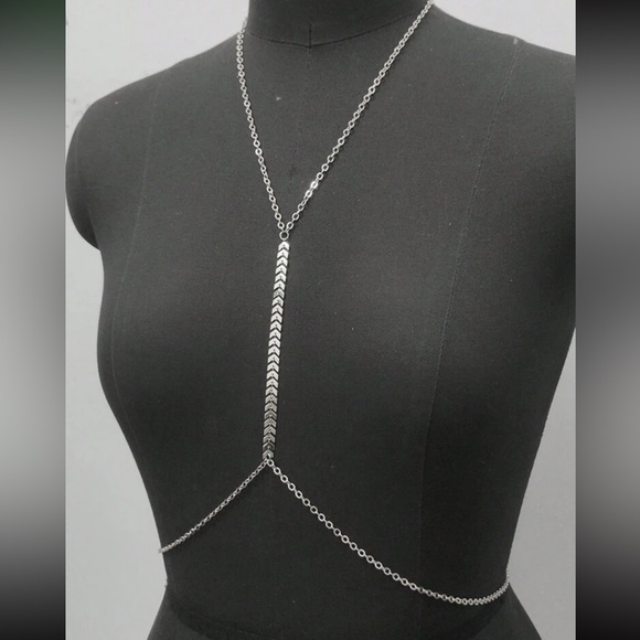 Luxe silver plated beautiful body chain necklace - Picture 5 of 5